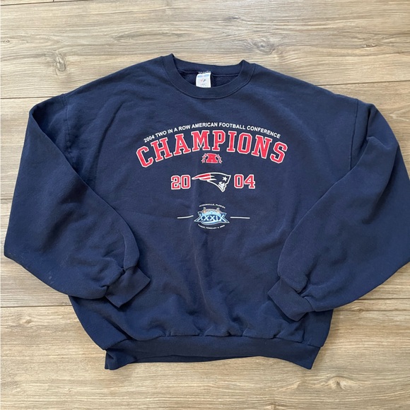 Jerzees Other - Vintage Jerzees 2004 Patriots AFC Champions Navy Blue Sweatshirt Men’s XL